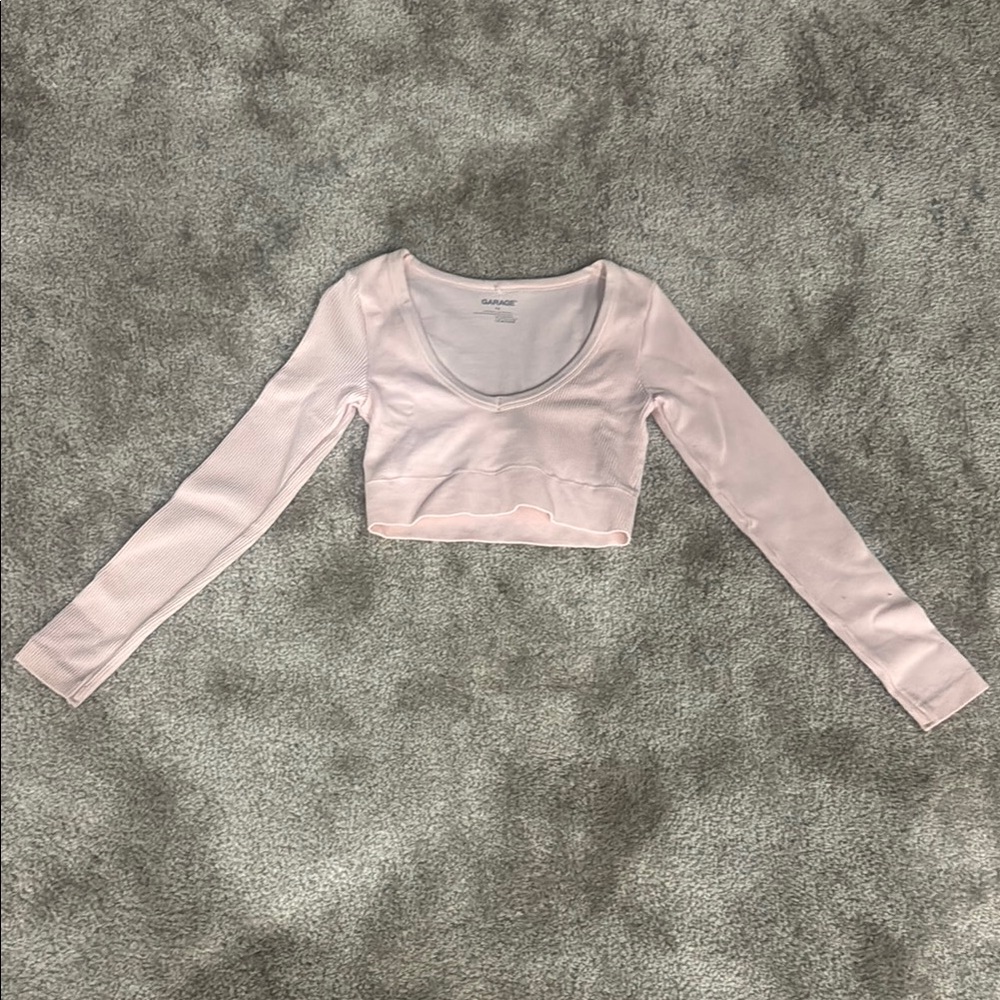Garage Light Pink Ribbed Top